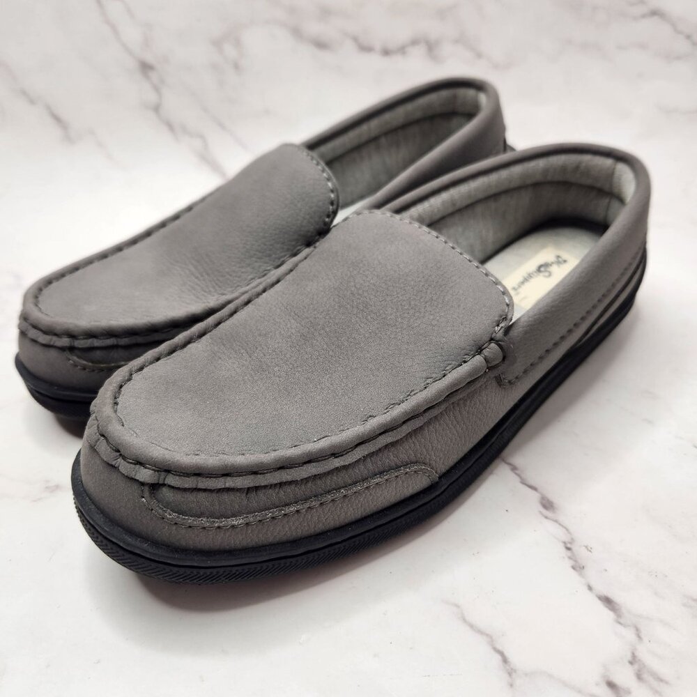 MySlippers Mypillow My Slippers Grey Leather Slip-On Mocassin Loafers Men's 8